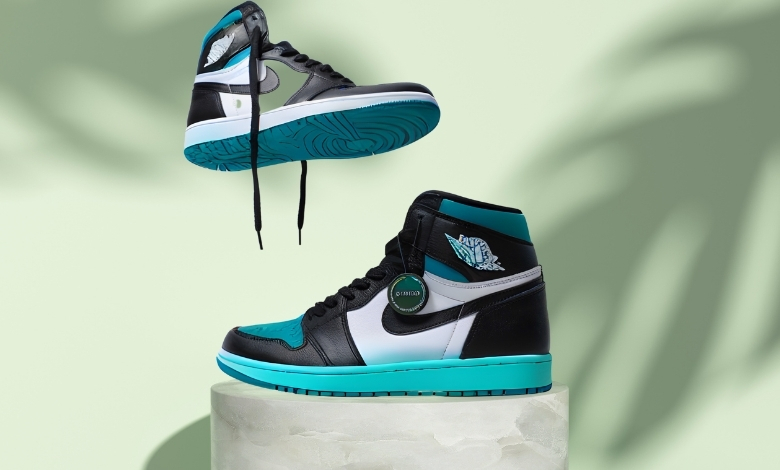 black and teal jordans