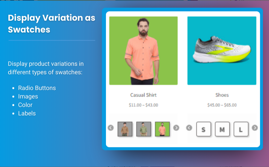 woocommerce product variations swatches